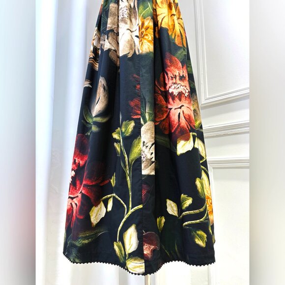 AGUA Tonia Paramo strapless lace-trimmed embellished floral-print cotton dress - Picture 7 of 17